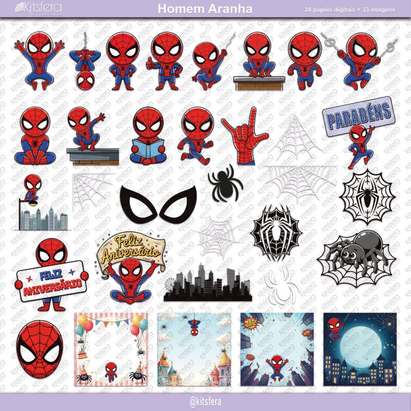 Kit de Papel Digital Homem Aranha