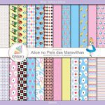 Kit de Papel Digital Alice no País das Maravilhas