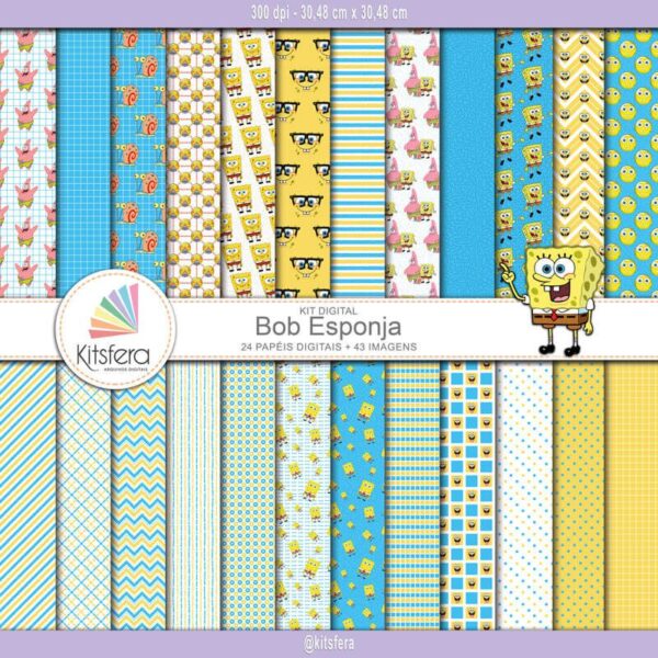 Kit de Papel Digital Bob Esponja