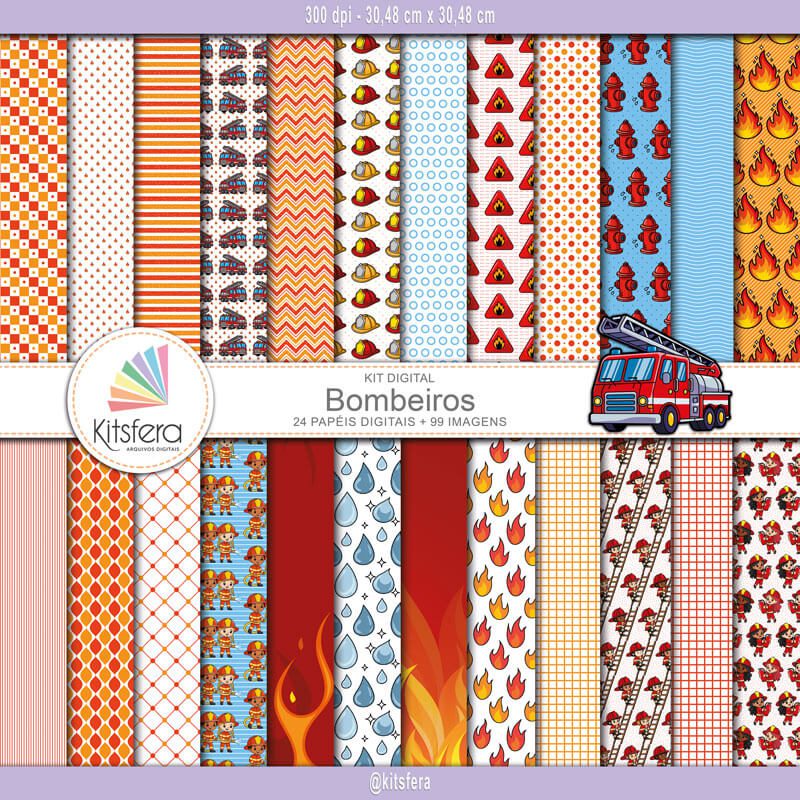 Kit de Papel Digital Bombeiros