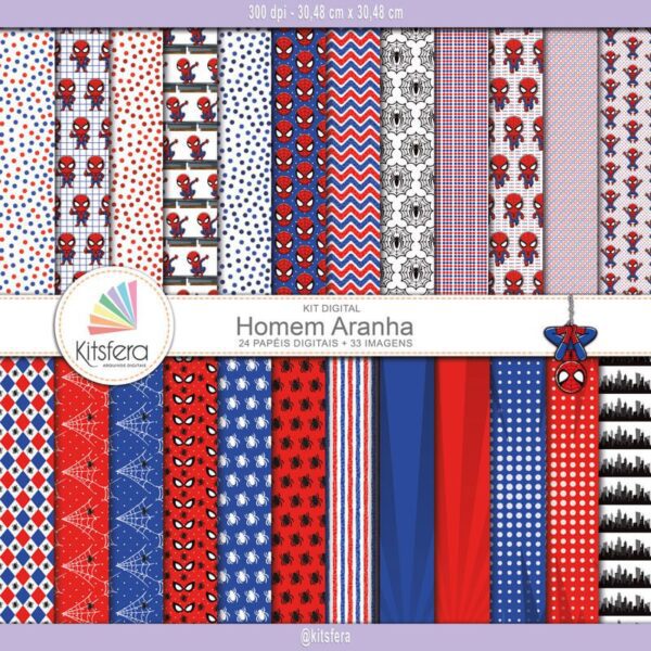 Kit de Papel Digital Homem Aranha