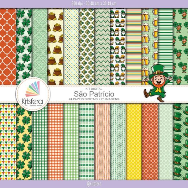 Kit de Papel Digital São Patricio