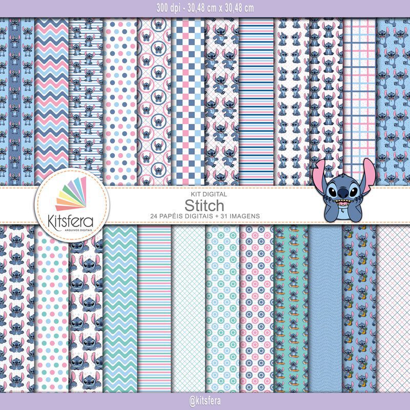 Kit de Papel Digital Stitch