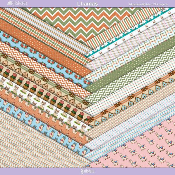 Kit de Papel Digital Lhamas