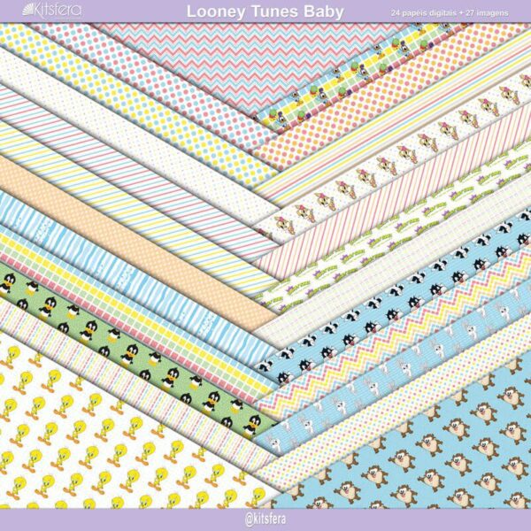 Kit de Papel Digital Looney Tunes Baby