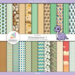 Kit de Papel Digital Dinossauros 1