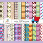 Kit de Papel Digital Meios de Transporte