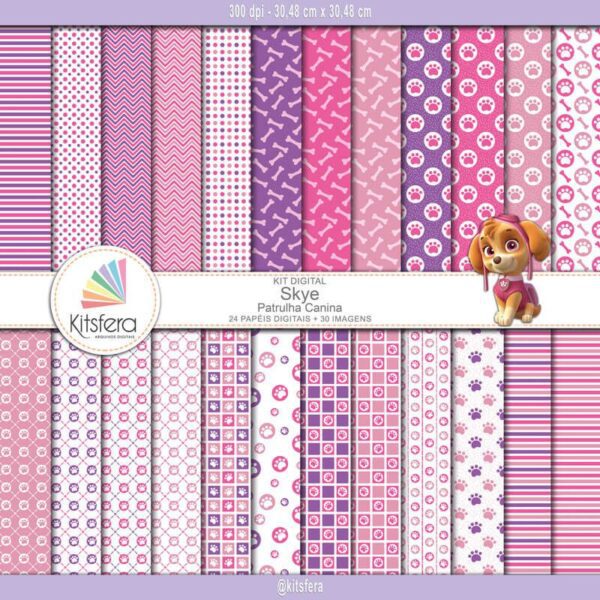 Kit de Papel Digital Patrulha Canina Skye