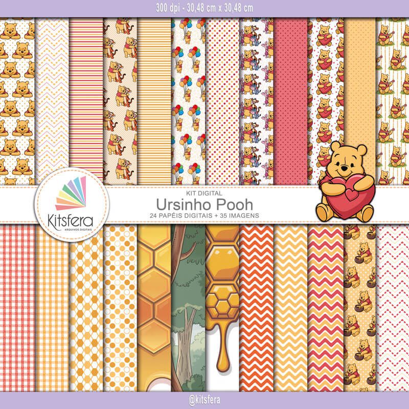 Kit de Papel Digital Ursinho Pooh