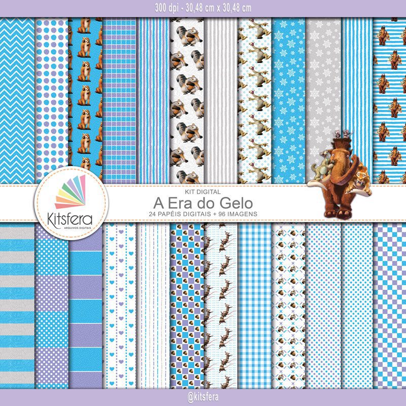 Kit de Papel Digital A Era do Gelo