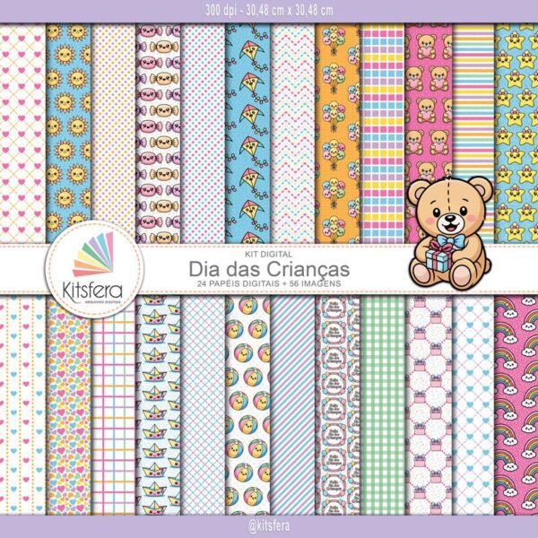 Kit de Papel Digital Dia das Crianças