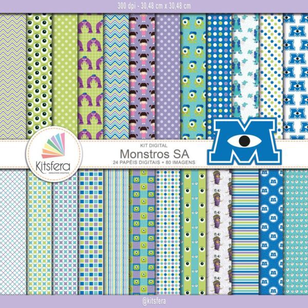 Kit de Papel Digital Monstros S.A.