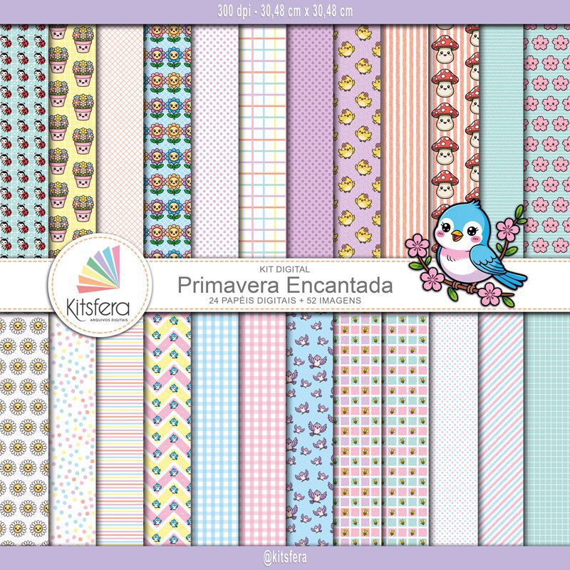 Kit de Papel Digital Primavera Encantada