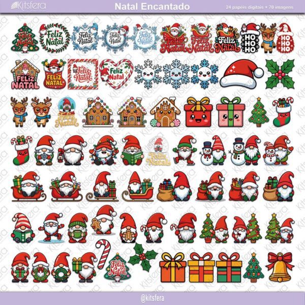 Kit de Papel Digital Natal Encantado