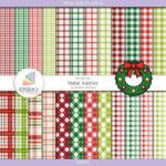 Kit de Papel Digital Natal Xadrez