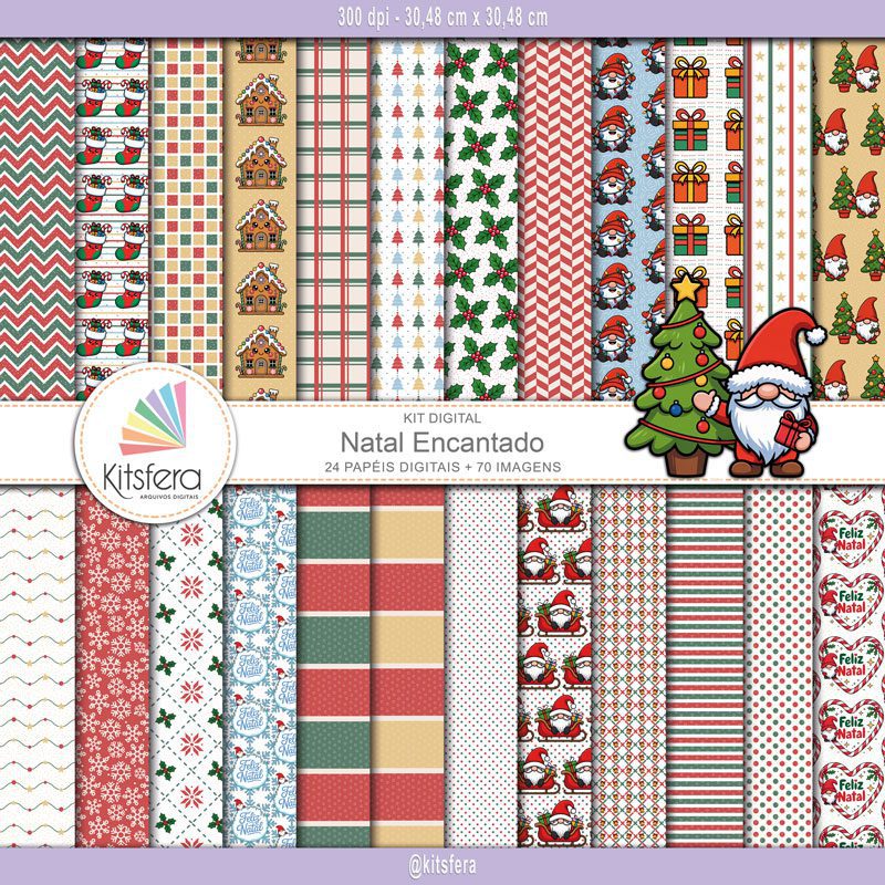 Kit de Papel Digital Natal Encantado