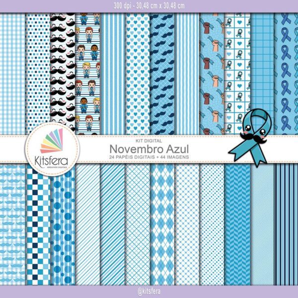 Kit de Papel Digital Novembro Azul