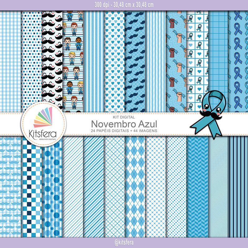 Kit de Papel Digital Novembro Azul