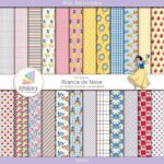 Kit Papel Digital Branca de Neve — papel 12×12 300 DPI e elementos PNG para scrapbooking