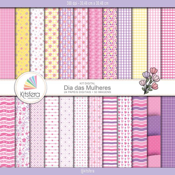 Kit Papel Digital Dia das Mulheres