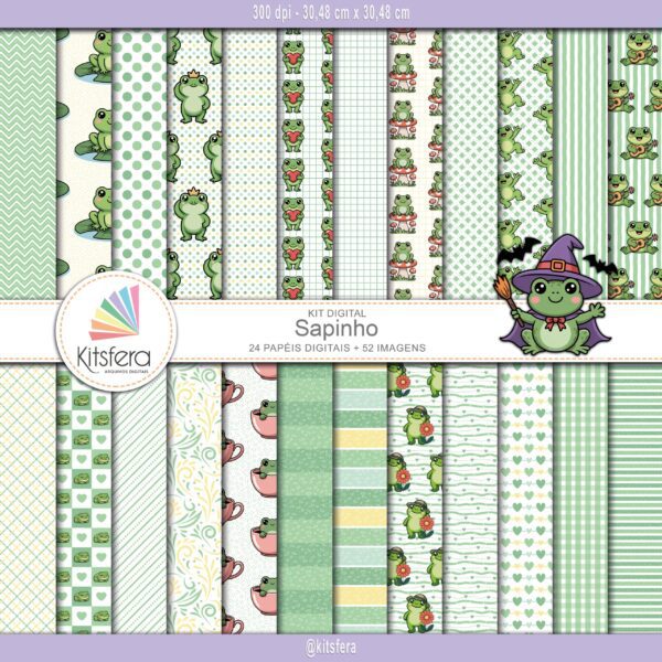 Kit Papel Digital Sapinho