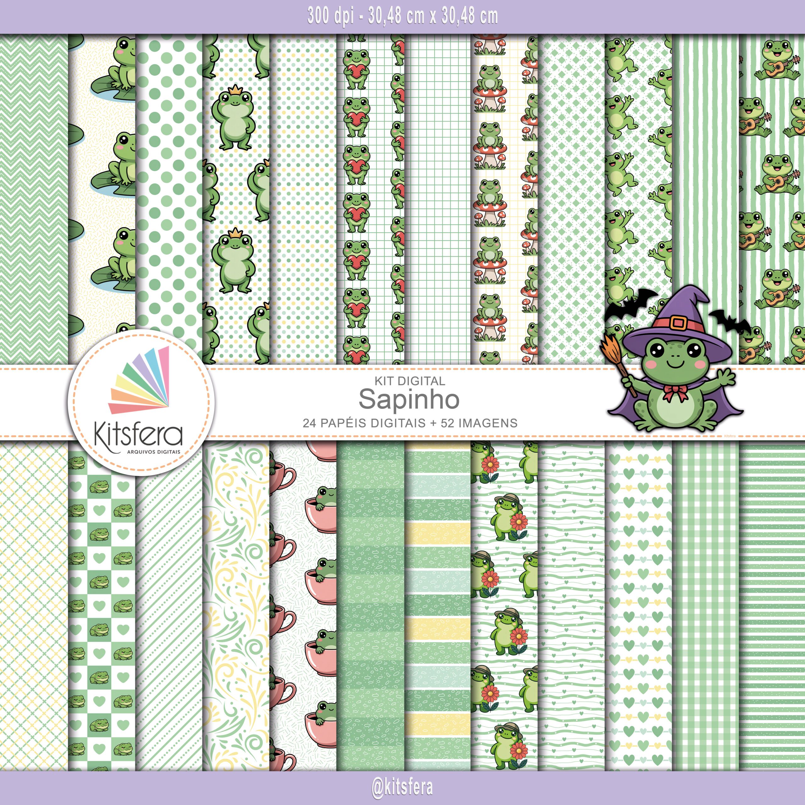 Kit Papel Digital Sapinho