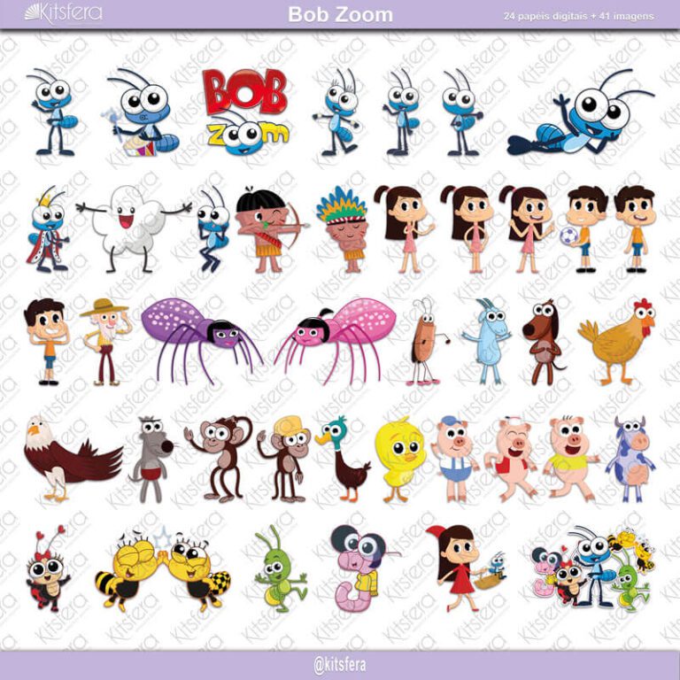Kit de Papel Digital Bob Zoom | 24 papéis e 41 imagens