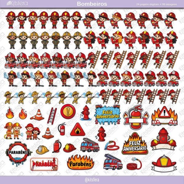 Kit de Papel Digital Bombeiros