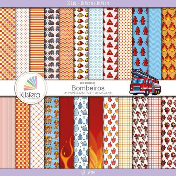 Kit de Papel Digital Bombeiros