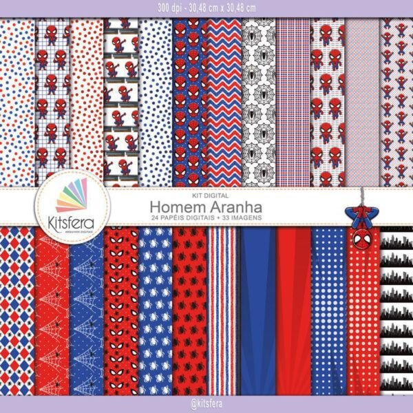 Kit de Papel Digital Homem Aranha