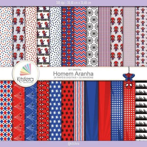Kit de Papel Digital Homem Aranha