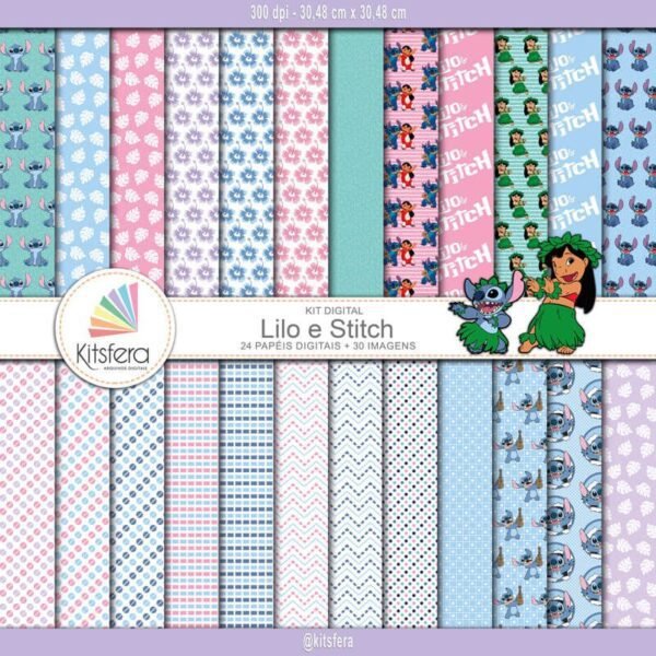 Kit de Papel Digital Lilo e Stitch
