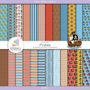 Kit de Papel Digital Piratas