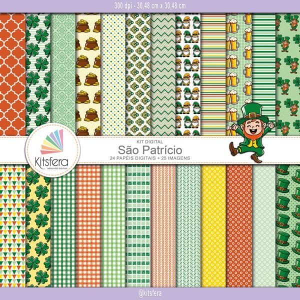 Kit de Papel Digital São Patricio