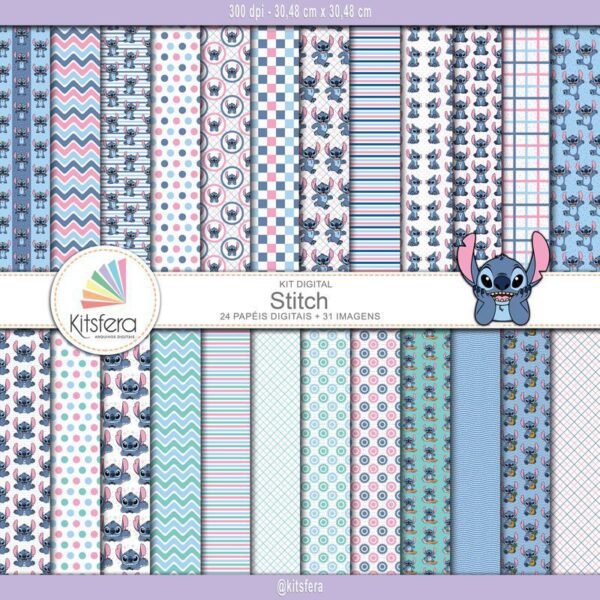 Kit de Papel Digital Stitch