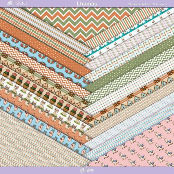 Kit de Papel Digital Lhamas