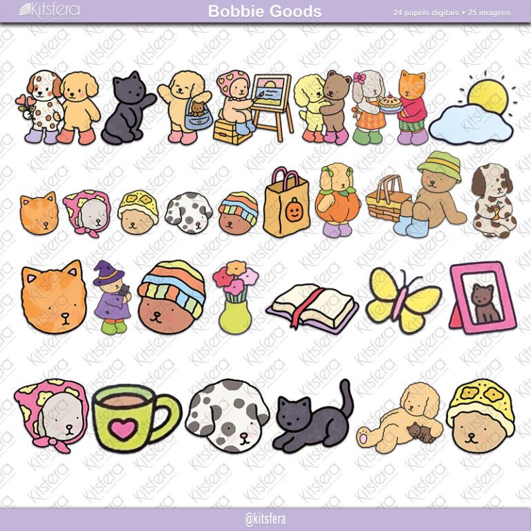 Kit de Papel Digital Bobbie Goods | 24 papéis e 25 imagens