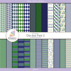 Papel Digital Dia dos Pais Verde e Azul