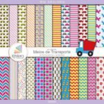 Kit de Papel Digital Meios de Transporte