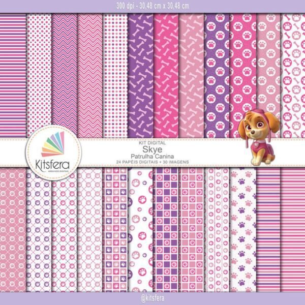 Kit de Papel Digital Patrulha Canina Skye