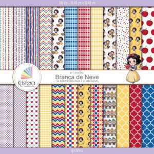 Kit de Papel Digital Branca de Neve