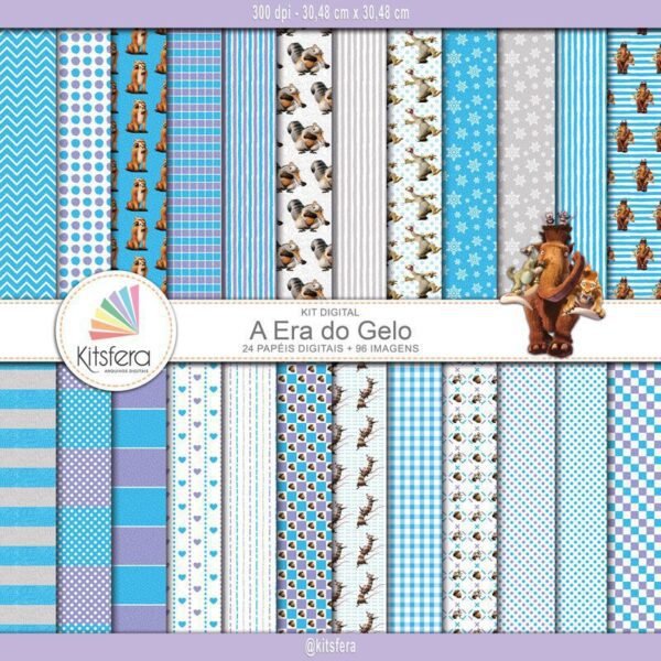 Kit de Papel Digital A Era do Gelo