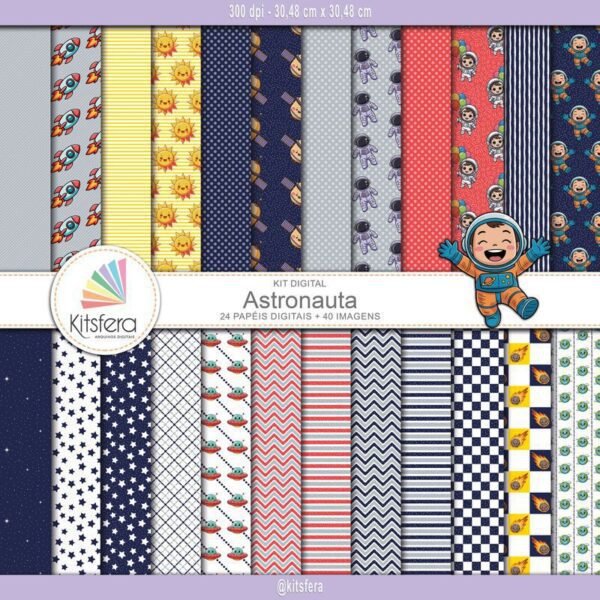 Kit de Papel Digital Astronautas