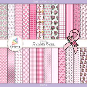 Kit de Papel Digital Outubro Rosa