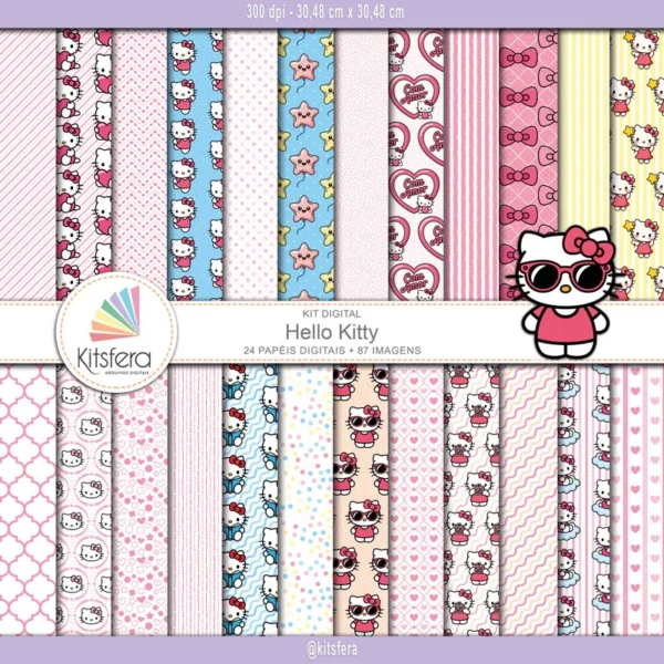 Kit de Papel Digital Hello Kitty