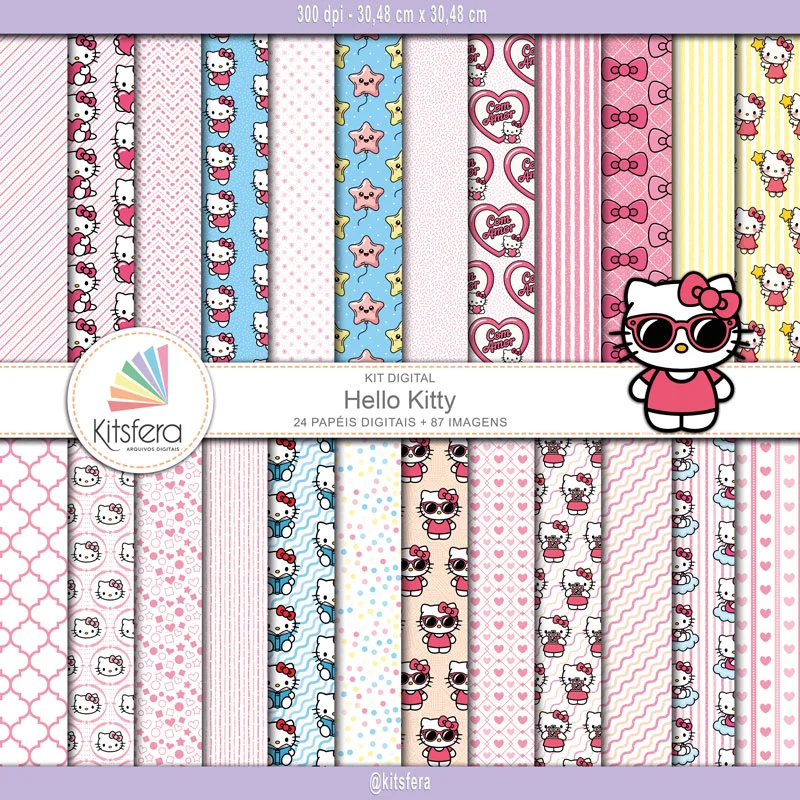 Kit de Papel Digital Hello Kitty