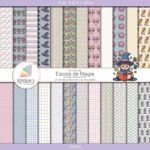 Kit de Papel Digital Escola da Magia - volta as aulas