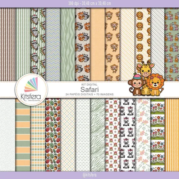 Kit de Papel Digital Safari