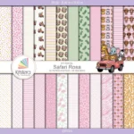 Kit de Papel Digital Safari Rosa