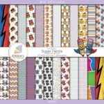 Kit de Papel Digital Super Heróis - Volta às Aulas
